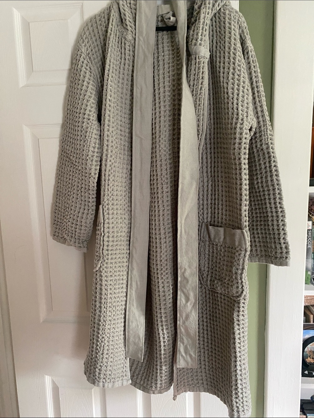 Onsen Supima Waffle Knit Hooded Robe - Grey Mist